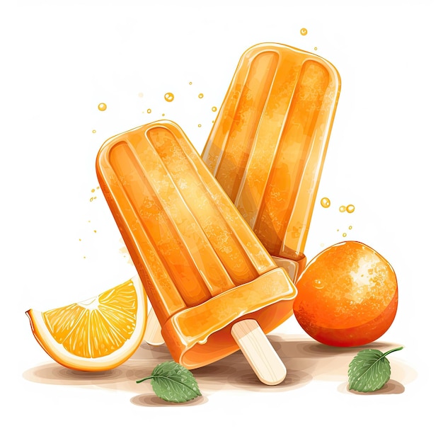 Watercolor Fruit Popsicle