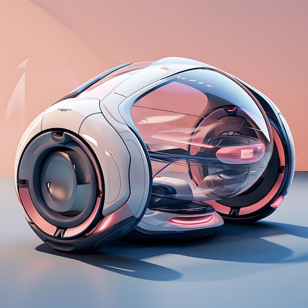 Watercolor of a Futuristic Mini Mobility Future Con Creative Concept Future Tech Transportation