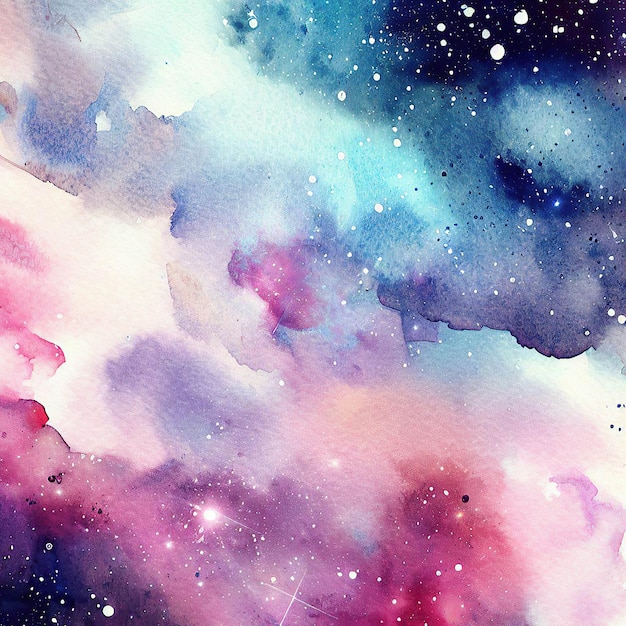 Photo watercolor galaxy space background