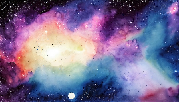 Watercolor Galaxy Space Background