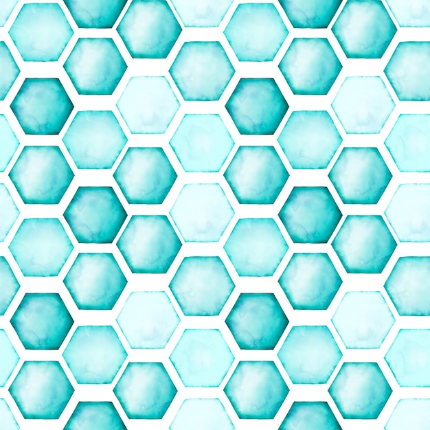 Watercolor geometrical honeycomb seamless pattern