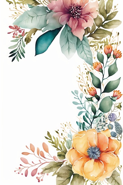 Watercolor gothic floral background