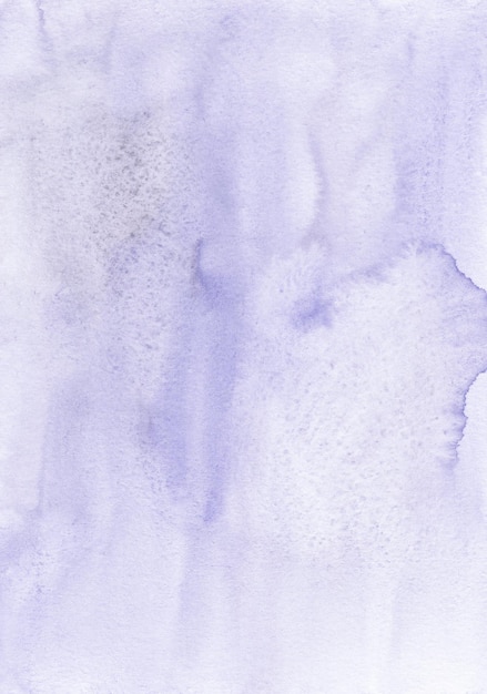 Watercolor gradient pastel purple background texture, hand painted. Aquarelle ombre light lavender backdrop, stains on paper. Artistic painting wallpaper.