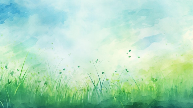 Watercolor Grass Background