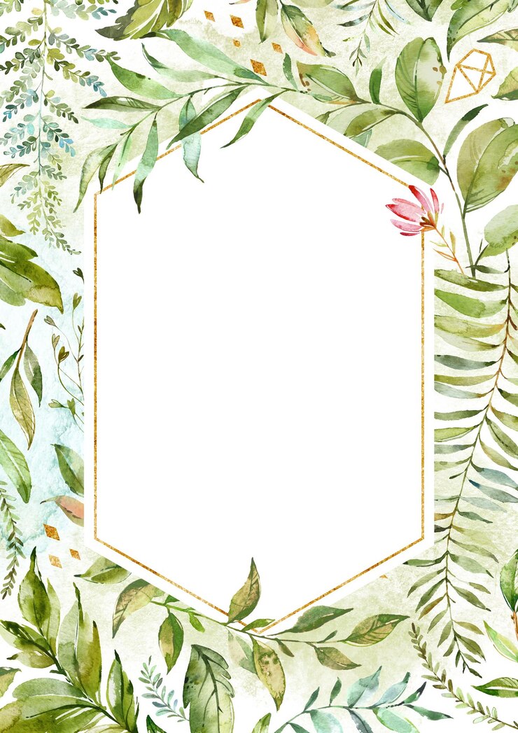 Photo watercolor greenery frame
