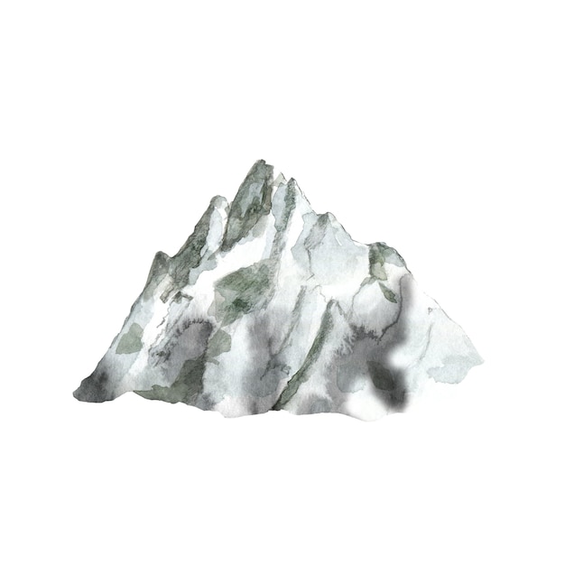 Watercolor grey mountain