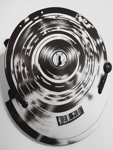 Watercolor Grunge vinyl record on white background AI generated