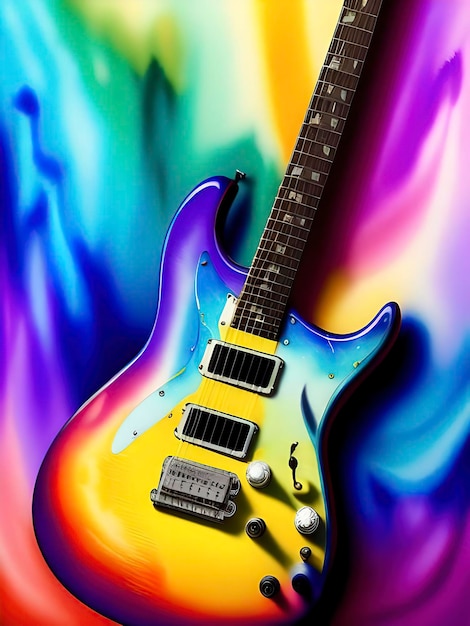 Watercolor guitar background
