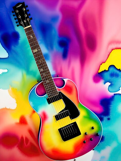 Photo watercolor guitar background