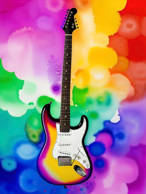 Foto sfondo di chitarra acquerello