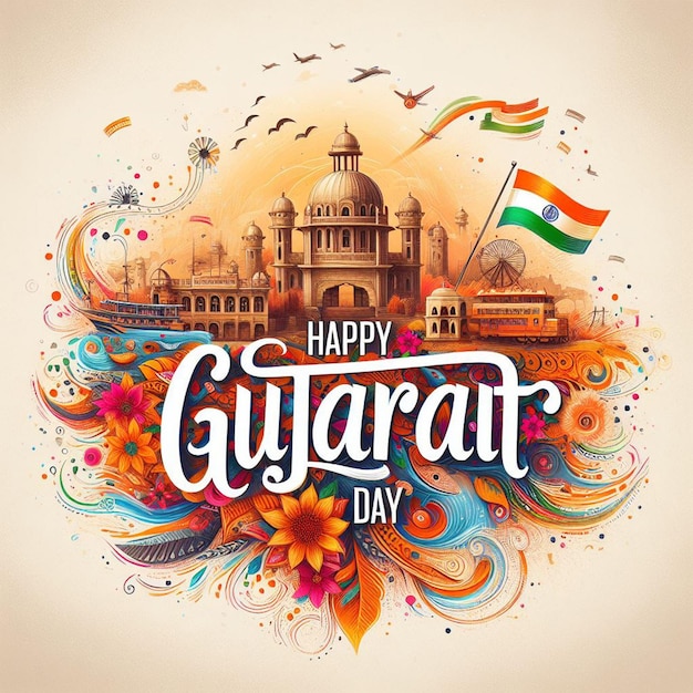 Watercolor Gujurat Day background image
