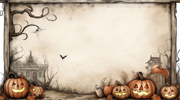 Акварель Хэллоуин фон Хэллоуин акварель иллюстрация Ai создал иллюстрацию Хэллоуина с высоким разрешением на белом фоне