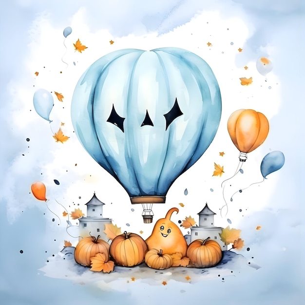 Watercolor Halloween background High resolution