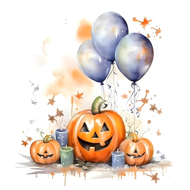 Watercolor Halloween background High resolution