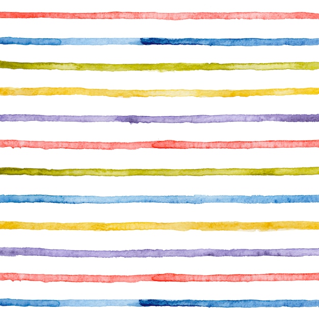 Photo watercolor hand drawn bright stripes  horizontal lines.