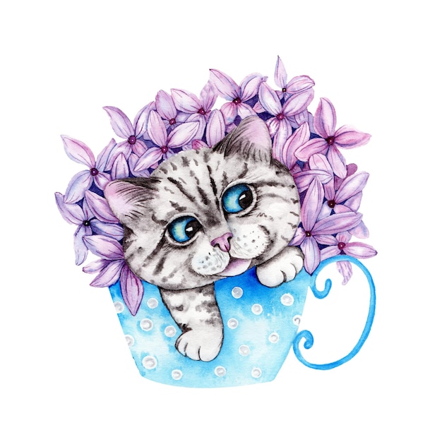watercolor hand drawn floral summer illustration