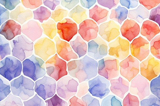 watercolor hand drawn geometric pattern