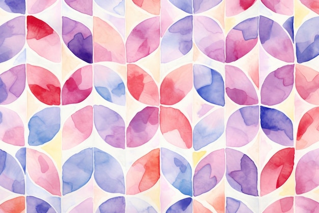 watercolor hand drawn geometric pattern