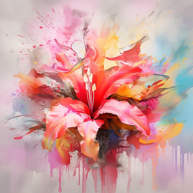 Watercolor hand paint floral art