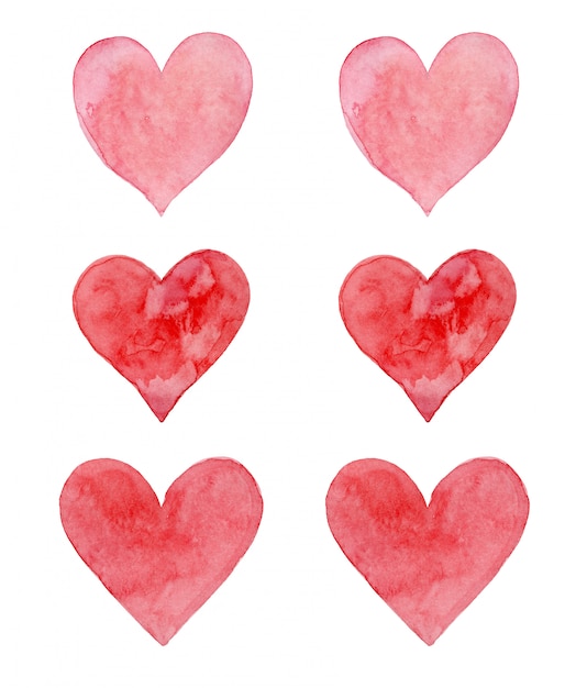 watercolor hand painted with hearts in warm pastel colors. for wedding decorations or on st. valentine's day