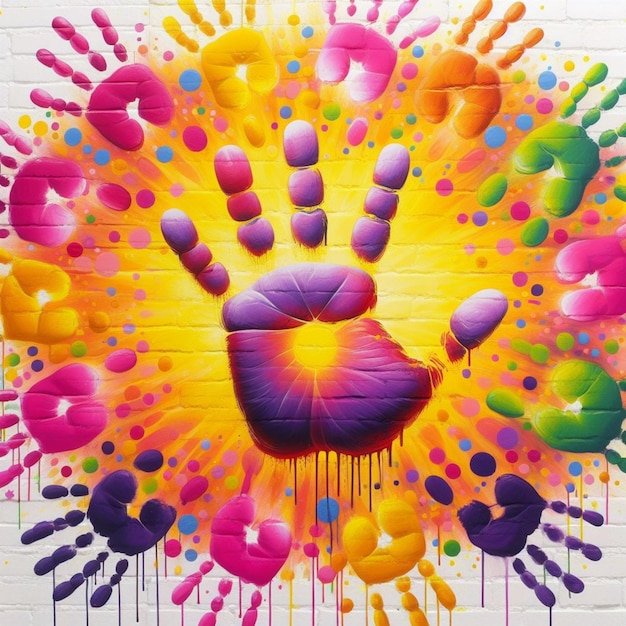 watercolor hand prints of children