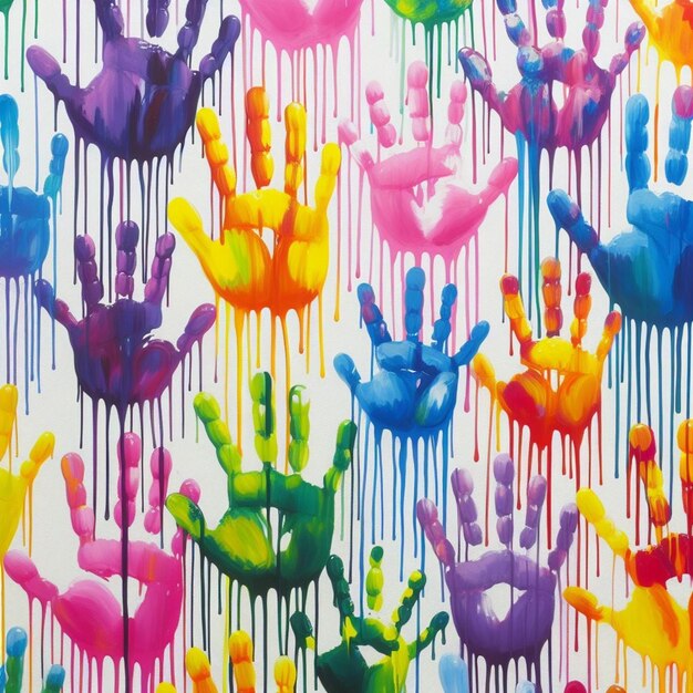 watercolor hand prints of children