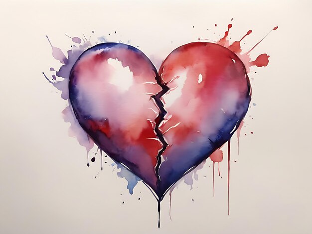 수채화 하트 아트 사랑 관계와 3D 발렌타인 데이 콘셉트