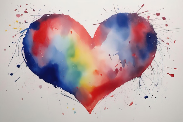 watercolor heart love concept valentine 's day