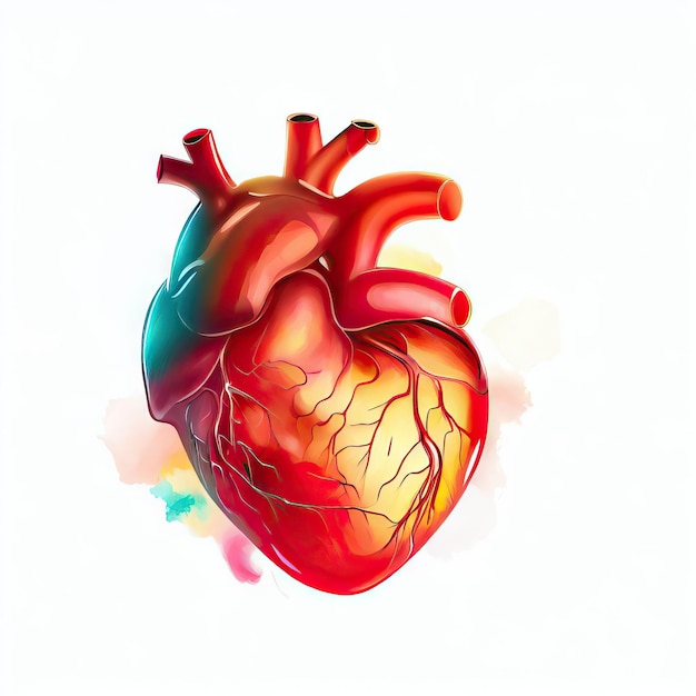 Watercolor Heart's Scientific Serenade Generative AI