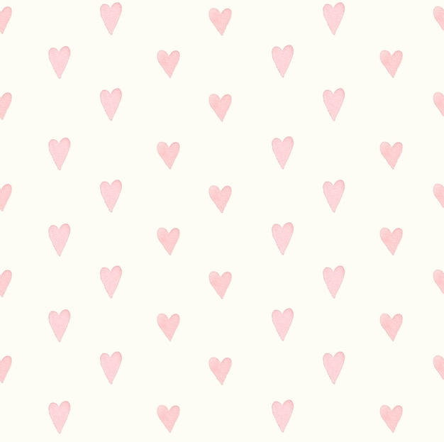 Watercolor heart seamless pattern Romantic wallpaper Lovely background