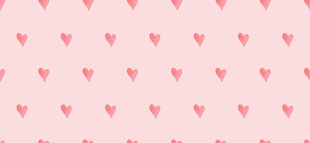 Watercolor heart seamless pattern Romantic wallpaper Lovely background