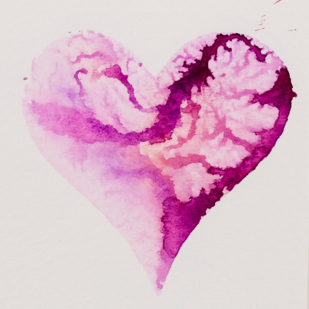 Watercolor heart. Valentines day Greating card, love, relationship, art, painting.