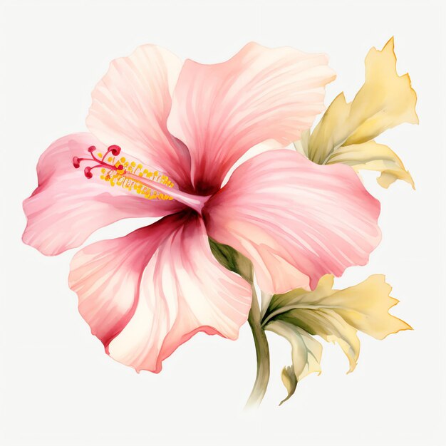 Watercolor Hibiscus candy Cottagecore Hawaii style garden tea party