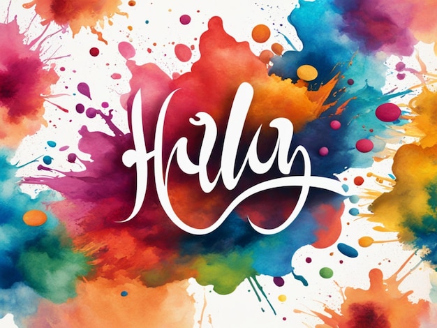 Watercolor holi banner illustration with a vibrant and rich explosion of colorful powders