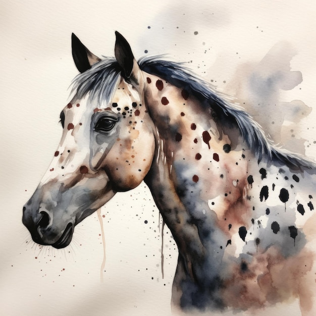 Watercolor Horse Creative Illustration Digital Art