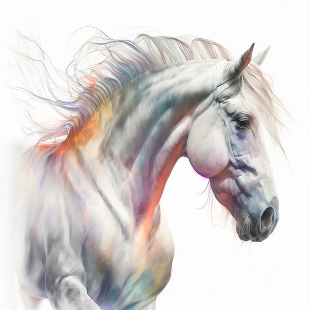 Watercolor Horse Pastel Art