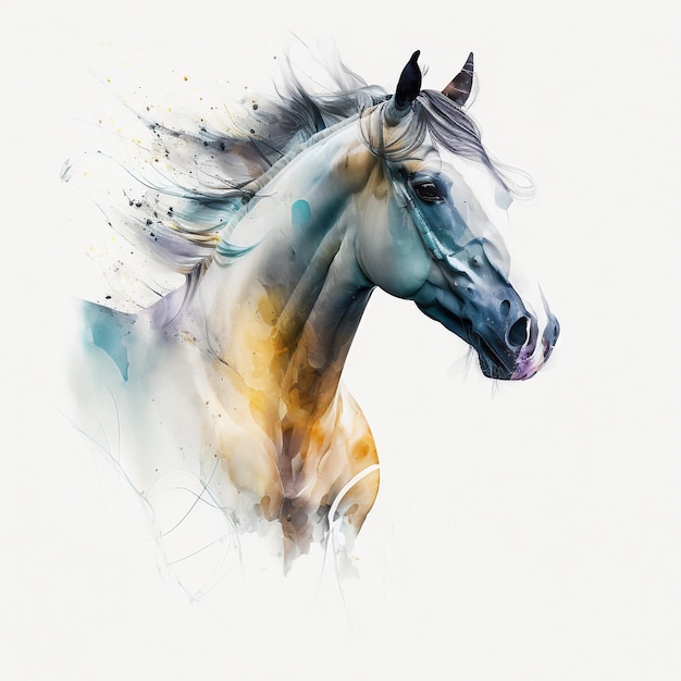 Watercolor Horse Pastel Art