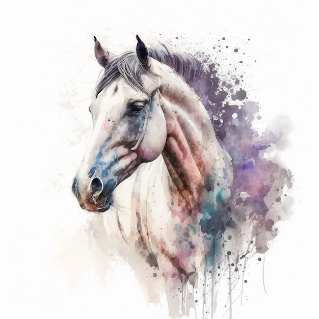 Watercolor Horse Pastel Art