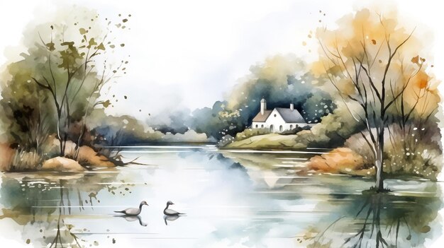 Watercolor House