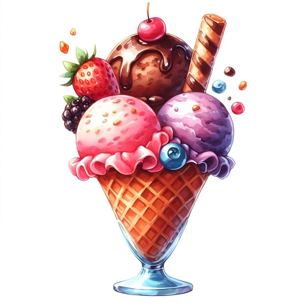 Watercolor Ice Cream