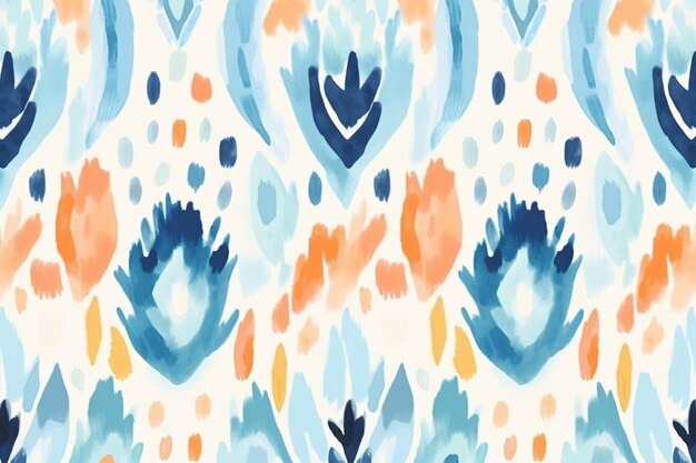 Photo watercolor ikat motif pattern design