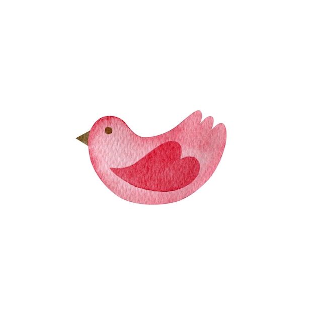 Watercolor illustration of a bird isolated on white background Valentines Day