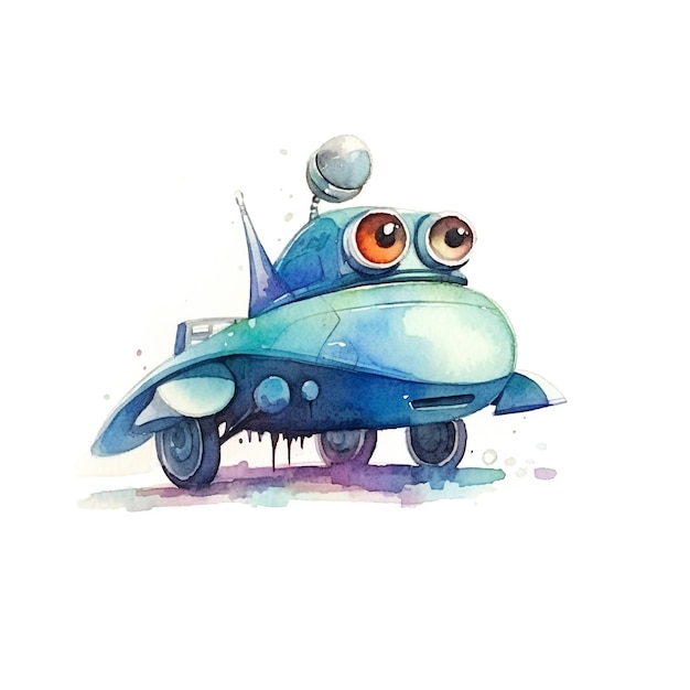 Photo a watercolor illustration of a blue frog on a blue motorcycle.