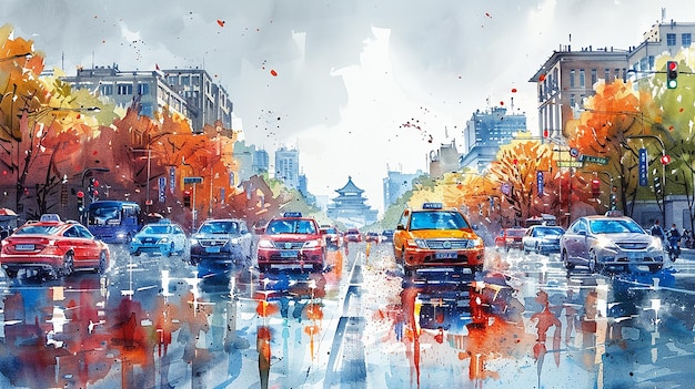 Photo watercolor illustration of china