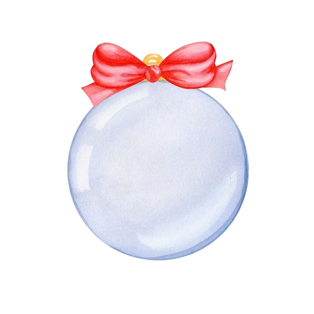 Foto illustrazione ad acquerello decorazione a palloncino blu di natale