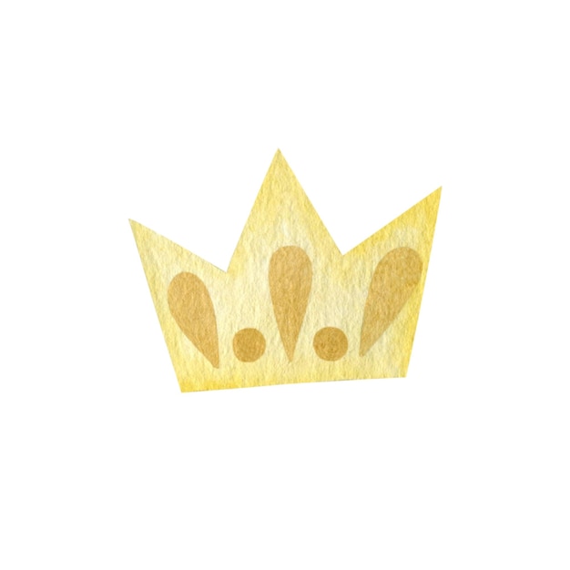 Watercolor illustration crown isolated on white background