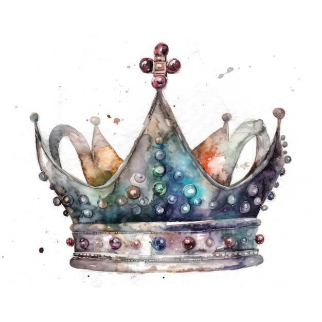 A watercolor illustration of a crown.