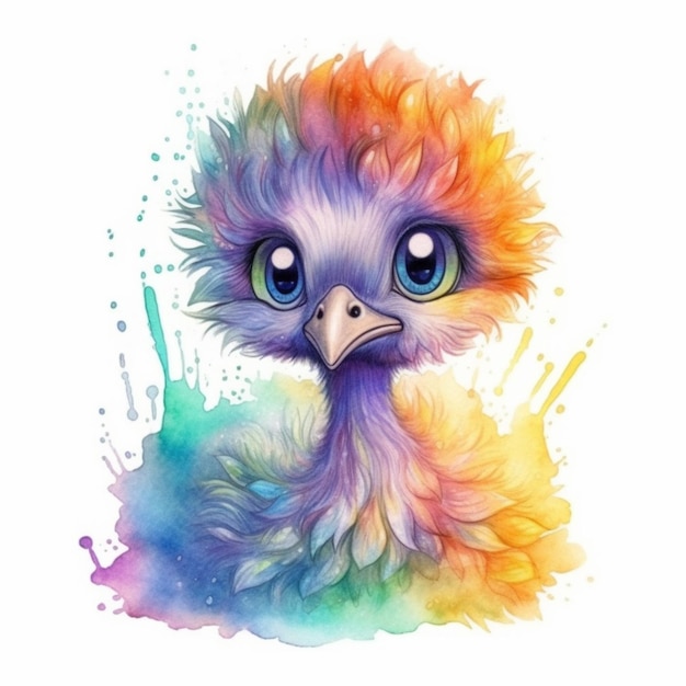Premium AI Image  Blue Emu Bird Vector Illustration In Saturated Color  Style