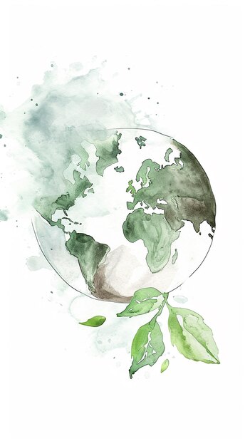Watercolor illustration environmentally friendly