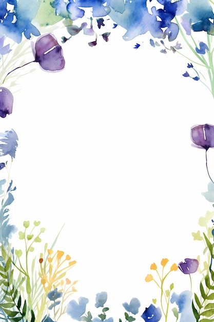 a watercolor illustration of flowers in a frame.